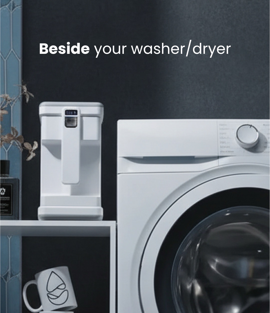 CLEANR's Septic Guard Filter installed beside the washing machine